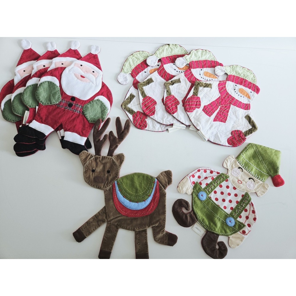 (10) POTTERY BARN Kids Set Placemats Winter Christmas Holiday Novelty Weinachten